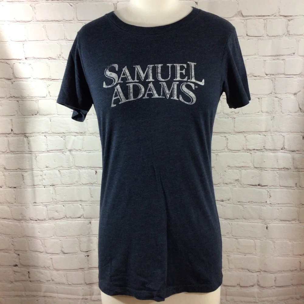 Samuel Adams Beer Blue Short Sleeve Crewneck Shirt - Size Small